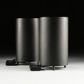 A PAIR OF MID CENTURY BLACK CA