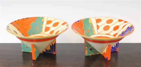 A pair of Midwinter Clarice Cliff