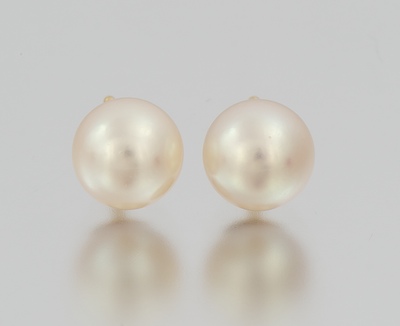 A Pair of Mikimoto Pearl Stud