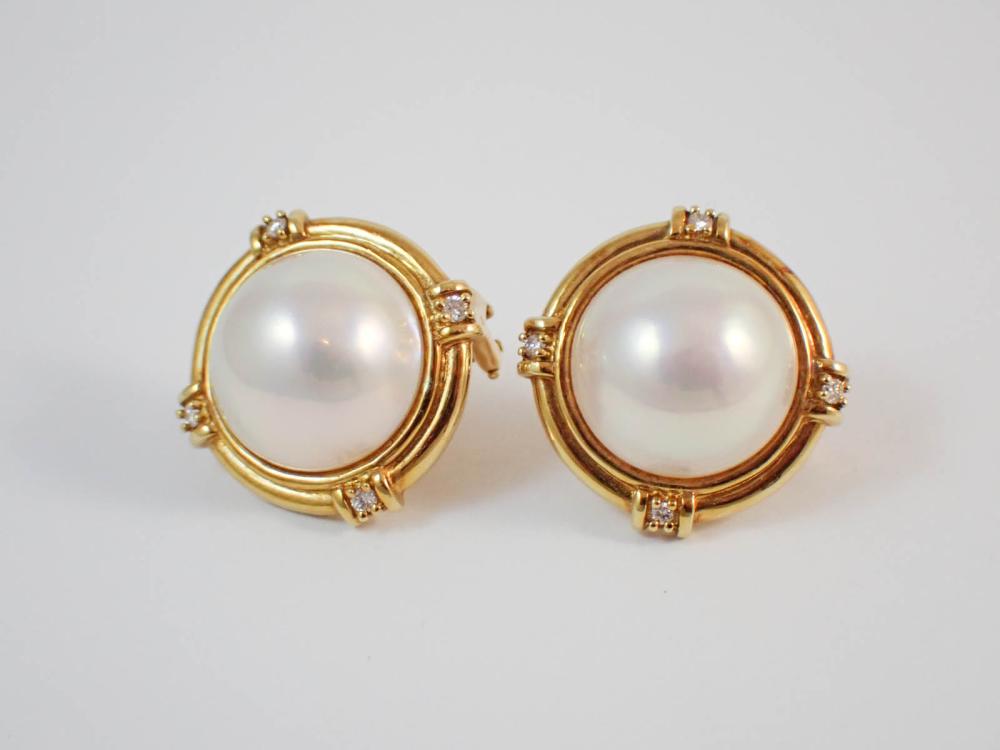 A PAIR OF MIKIMOTO PEARL AND