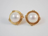 A PAIR OF MIKIMOTO PEARL AND E