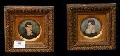 A PAIR OF MINI PAINTINGS ON IV