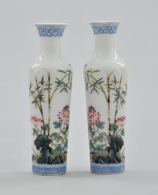 A Pair of Miniature Eggshell Famile