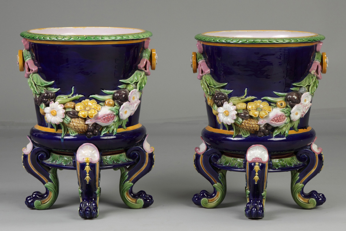 A Pair of Minton Majolica