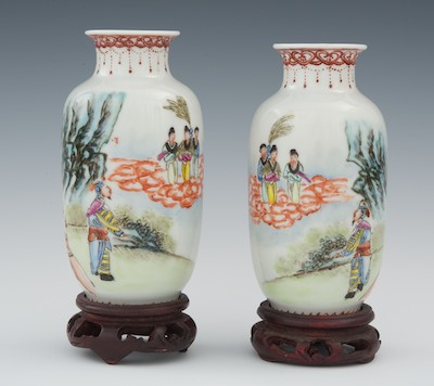 A Pair of Mirrored Mini Porcelain