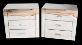 A PAIR OF MIRRORED NIGHT STAND