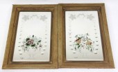 A pair of mirrors engraved wit