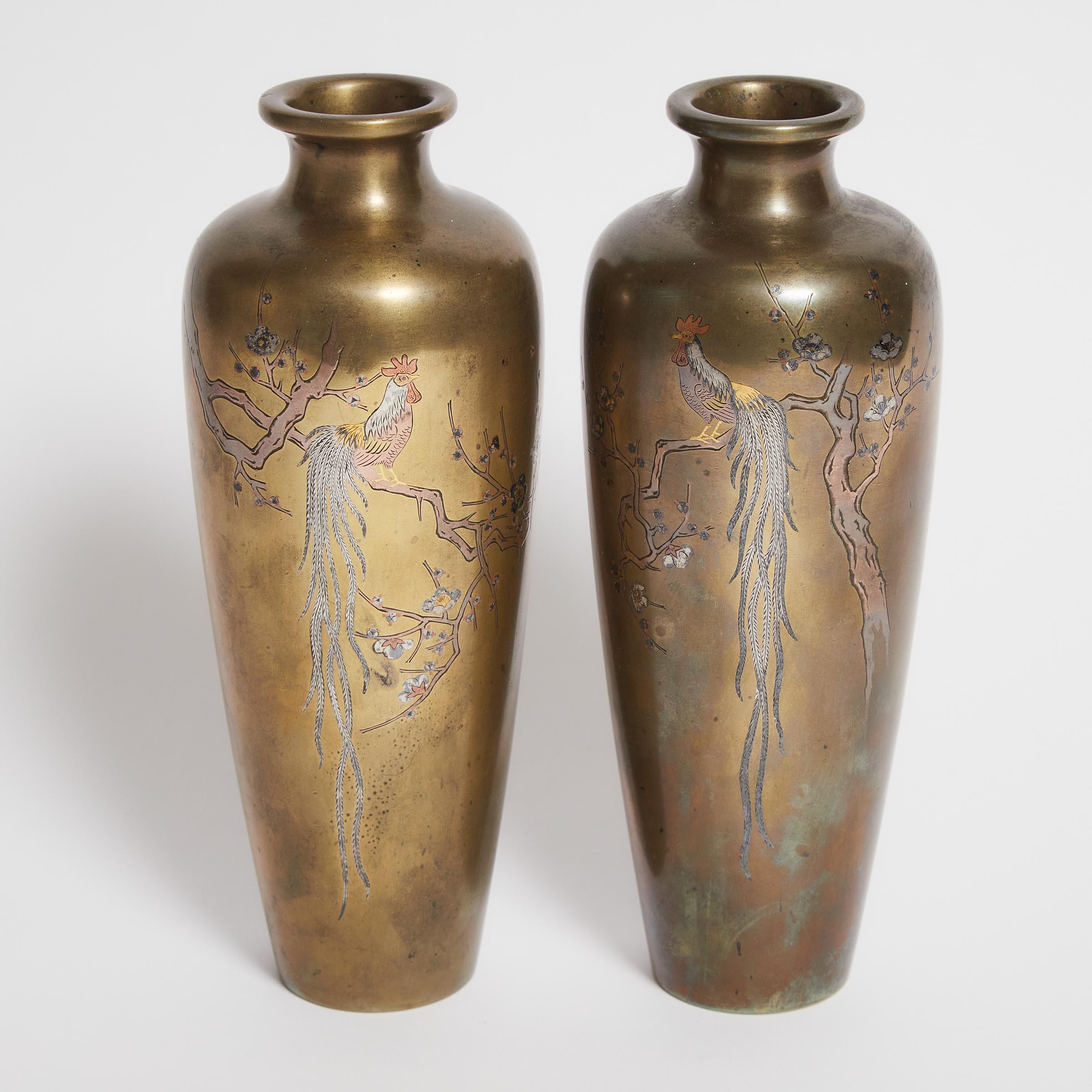 A Pair of Mixed Metal 'Rooster'