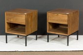 A PAIR OF MODERN ACACIA WOOD H