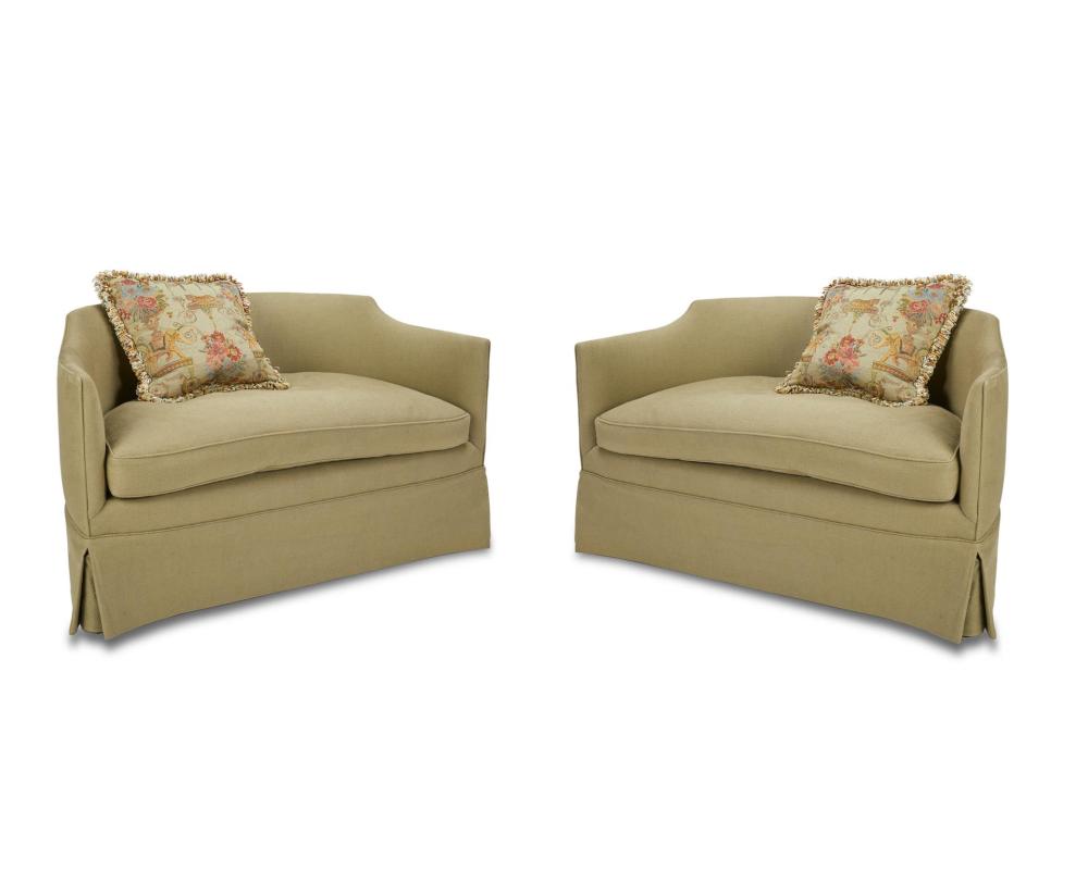 A PAIR OF MODERN CURVED-BACK