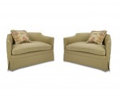 A PAIR OF MODERN CURVED-BACK L