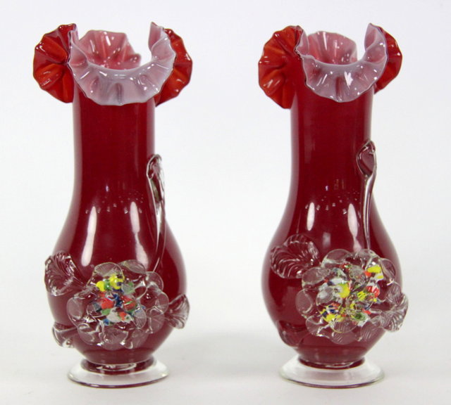 A pair of modern glass frill