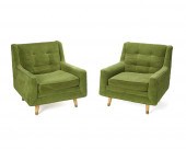 A PAIR OF MODERN GREEN CLUB CH