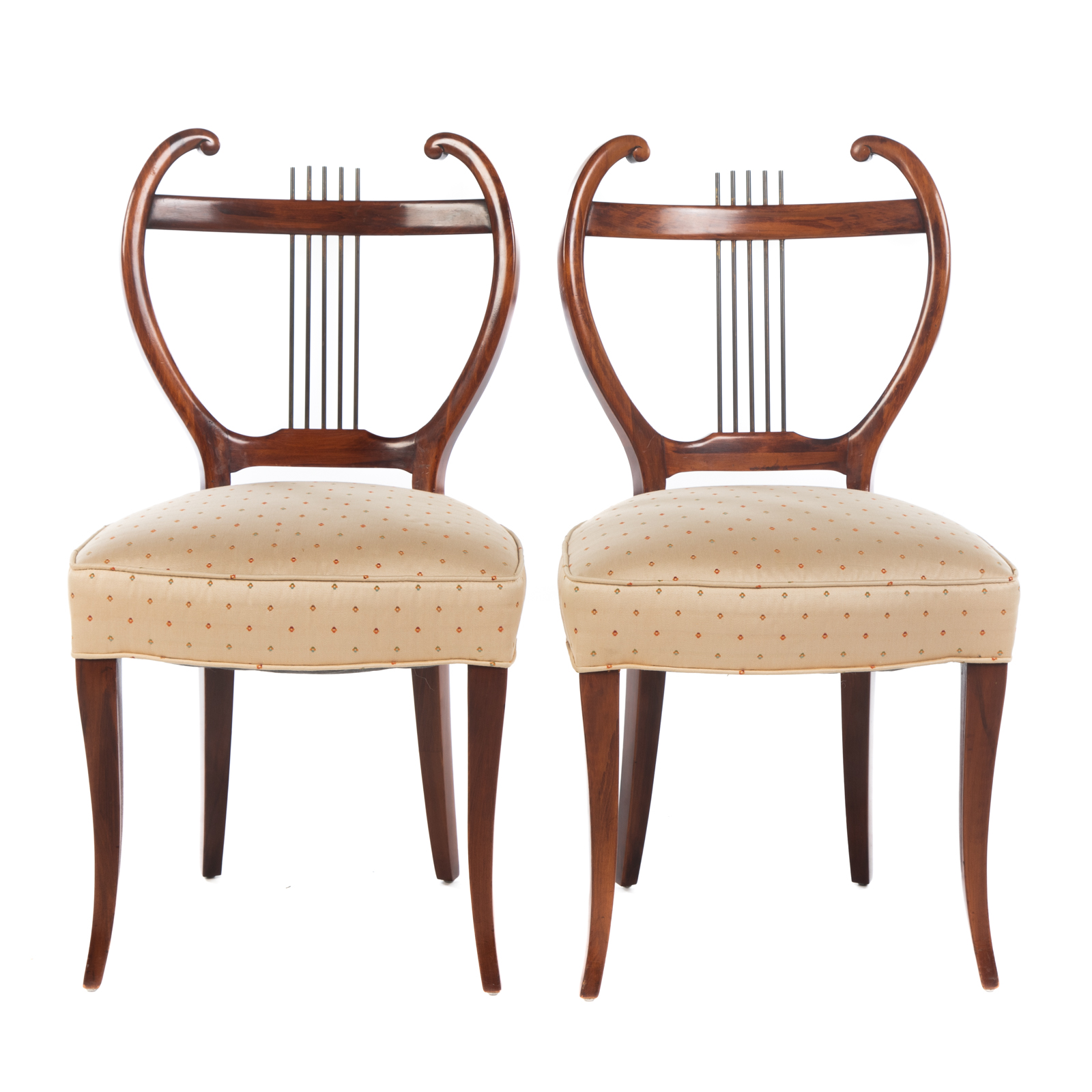 A PAIR OF MODERN LYRE BACK SIDE