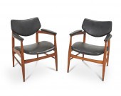 A PAIR OF MODERN THONET TEAK L