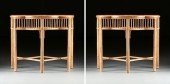 A PAIR OF MODERN WICKER TOPPED