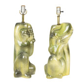 A PAIR OF MODERNIST CERAMIC FI