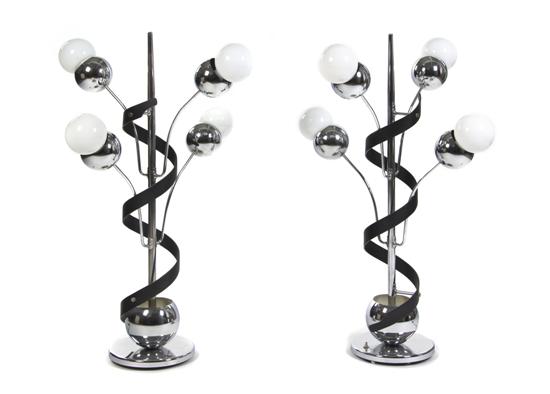 A Pair of Modernist Chrome and