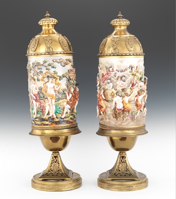 A Pair of Monumental Capodimonte
