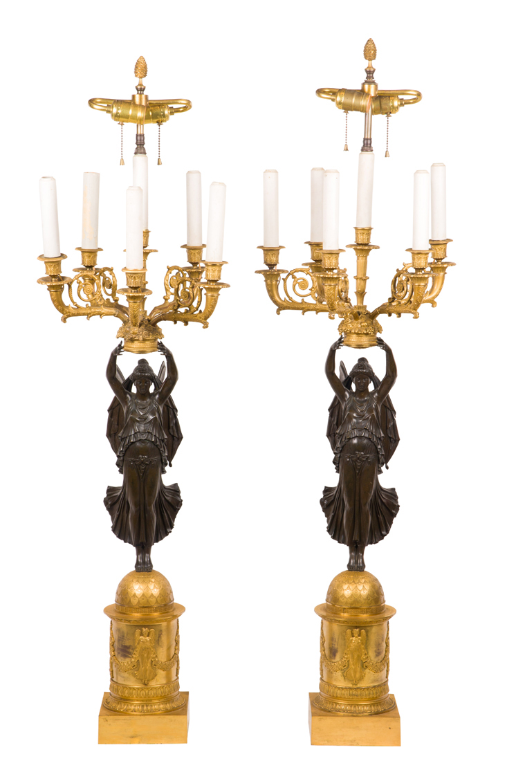 A PAIR OF MONUMENTAL EMPIRE GILT