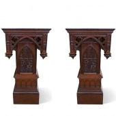 A PAIR OF MONUMENTAL GOTHIC RE