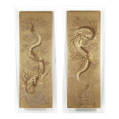 A PAIR OF MONUMENTAL JAPANESE
