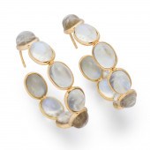 A PAIR OF MOONSTONE AND EIGHTE