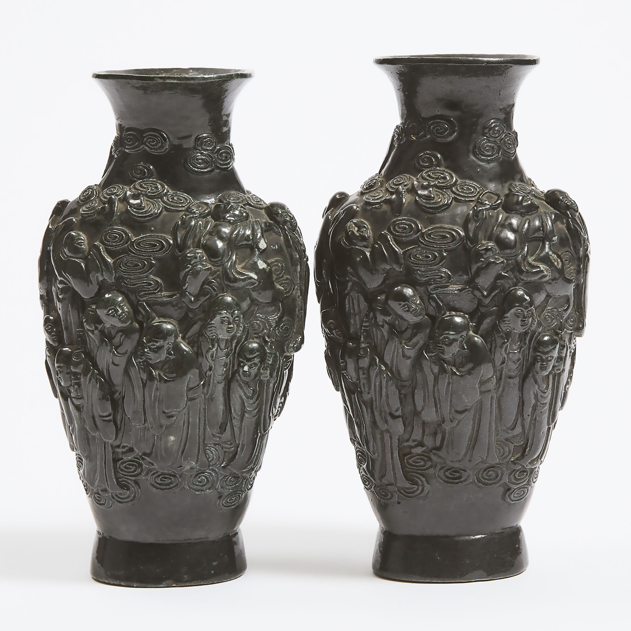 A Pair of Moulded Ceramic 'Eighteen