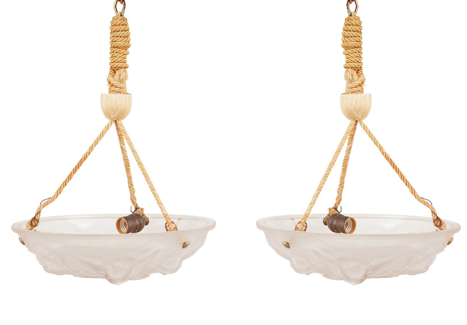 A PAIR OF MULLER FRERES LUNEVILLE