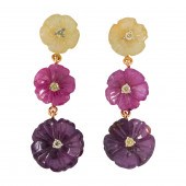 A PAIR OF MULTI-COLOR SAPPHIRE