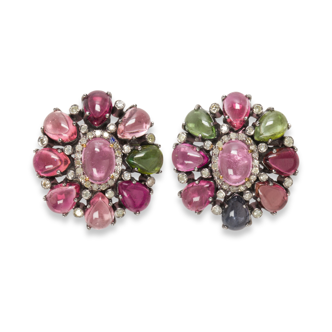 A PAIR OF MULTI-HUE TOURMALINE