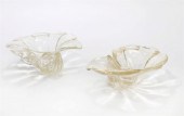A PAIR OF MURANO GLASS CORNUCO