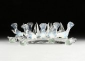 A PAIR OF MURANO OPALINE AND C