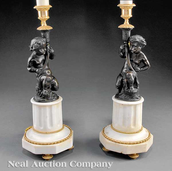 A Pair of Napoleon III Patinated