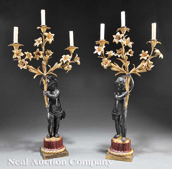 A Pair of Napoleon III Patinated