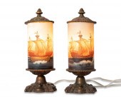 A PAIR OF NAUTICAL PATINATED C