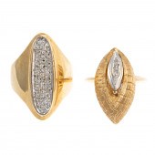 A PAIR OF NAVETTE-SHAPED DIAMO