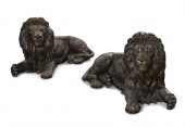 A PAIR OF NEAR LIFE SIZE BRONZ