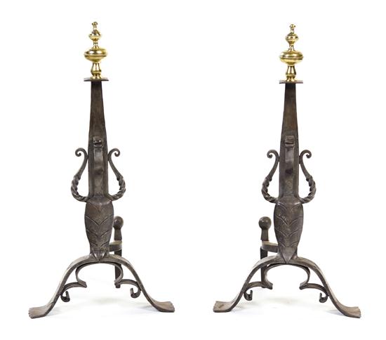 A Pair of Neoclassical Brass and