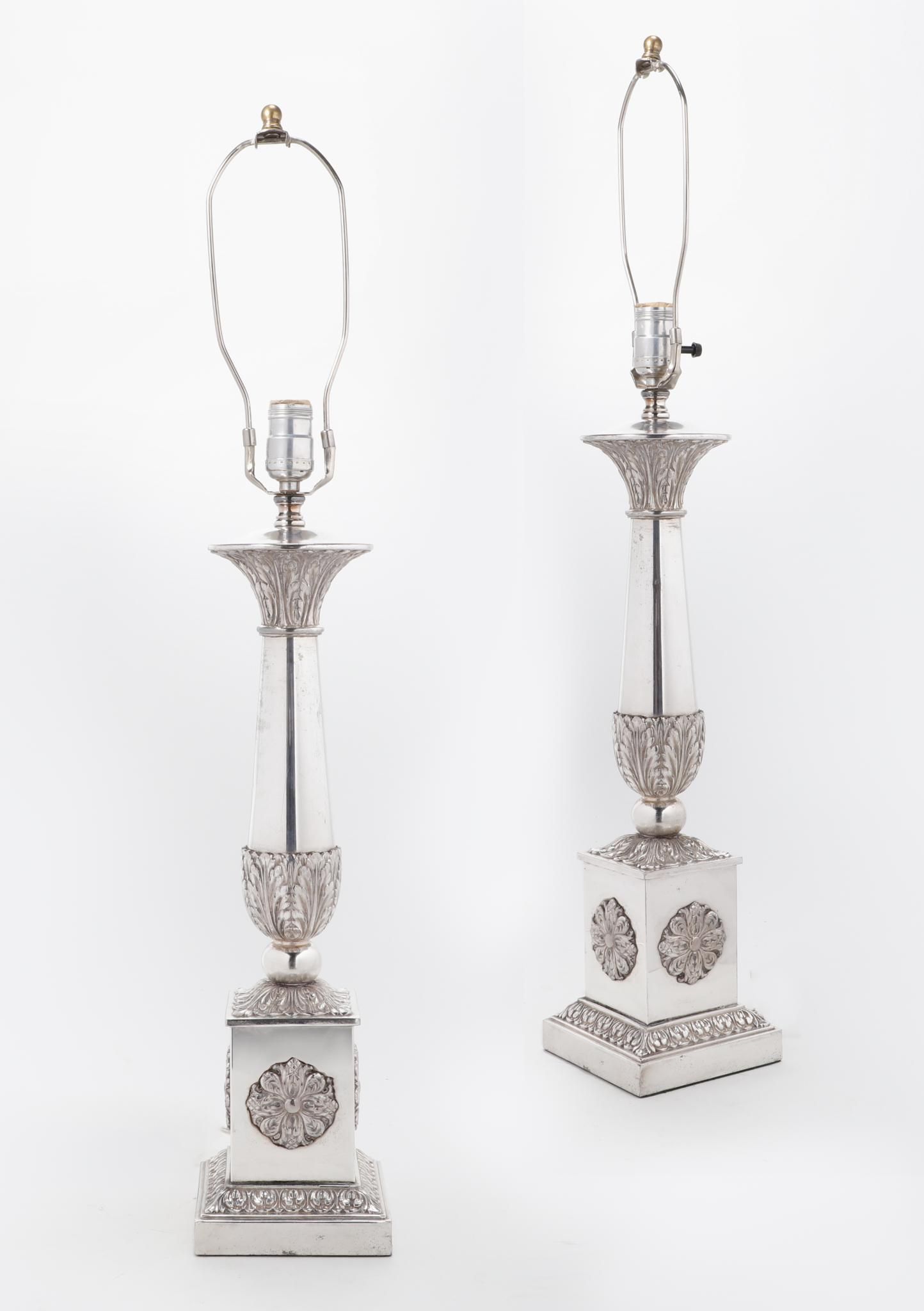 A PAIR OF NEOCLASSICAL STYLE SILVER