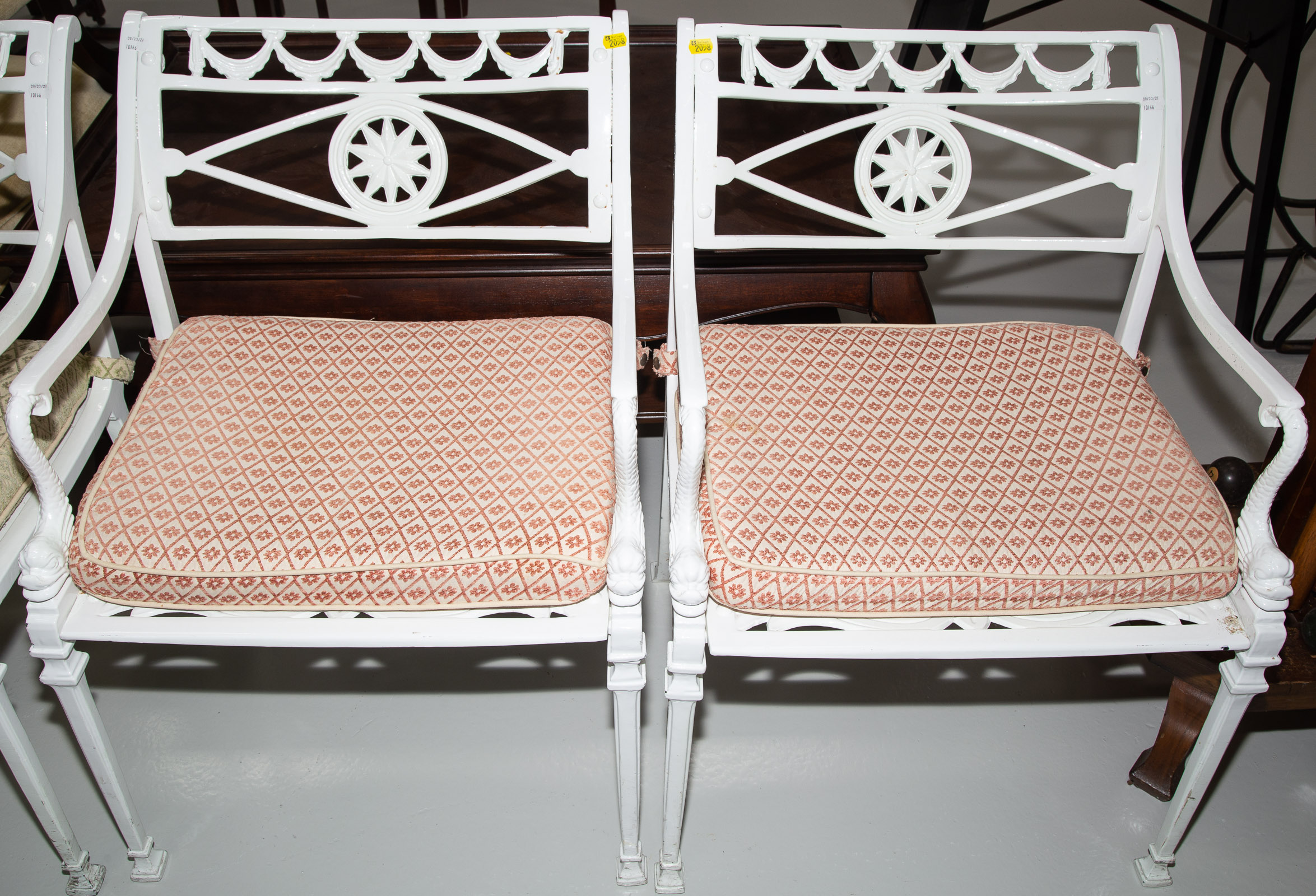 A PAIR OF NEOCLASSICAL STYLE IRON