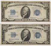A PAIR OF NICE $10 SILVER CERT