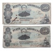 A PAIR OF NICE LOUISIANA $50 C