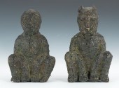 A Pair of Nigerian Bronze Figu