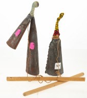 A PAIR OF NIGERIAN GONGS WITH