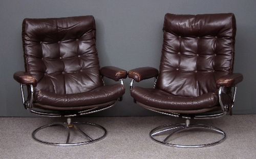 A pair of Norwegian chromed metal