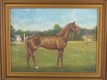 A pair of oil on canvas portraits