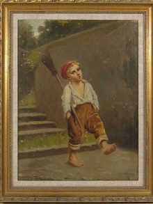 A pair of oil on canvas paintings