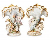 A PAIR OF OLD PARIS PORCELAIN