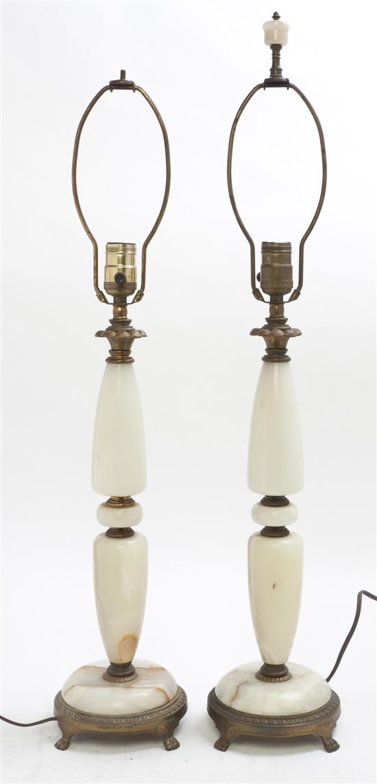 * A Pair of Onyx and Gilt Metal